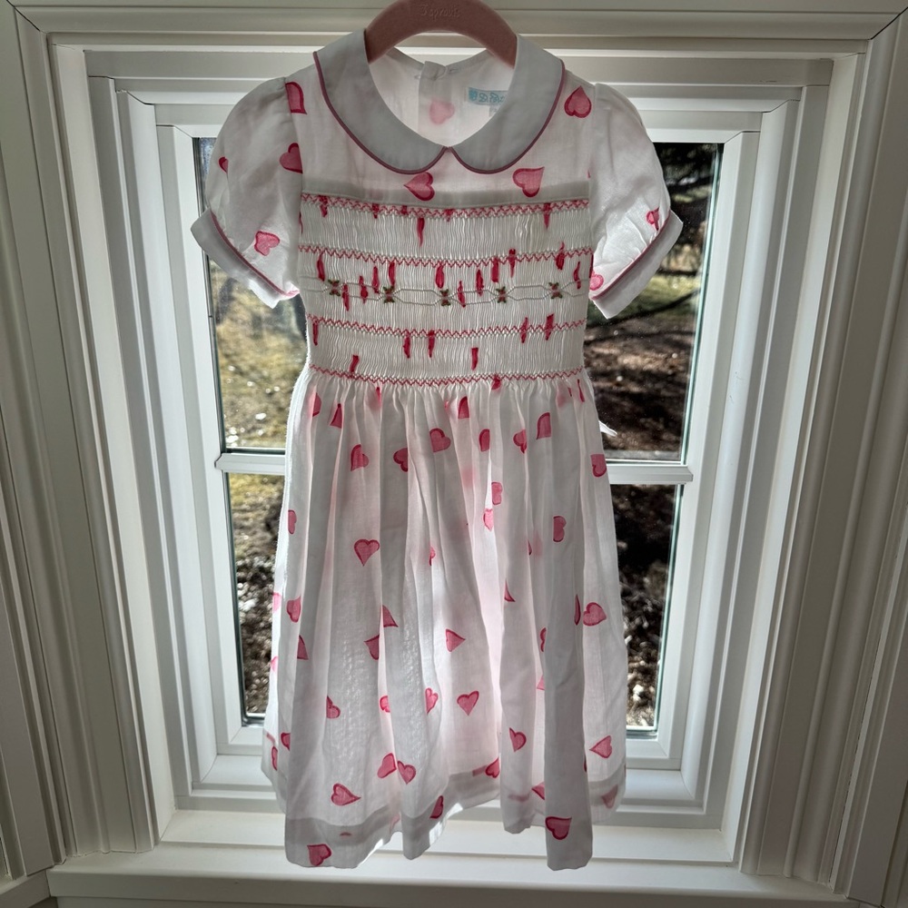 D. Porthault Pink Heart Girls Dress Size 3
